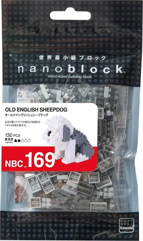 Kawada Nanoblock Old English Sheepdog NBC-169 (hond) 2 Kawada Nanoblock Old English Sheepdog NBC-169 (hond) - Afbeelding 2