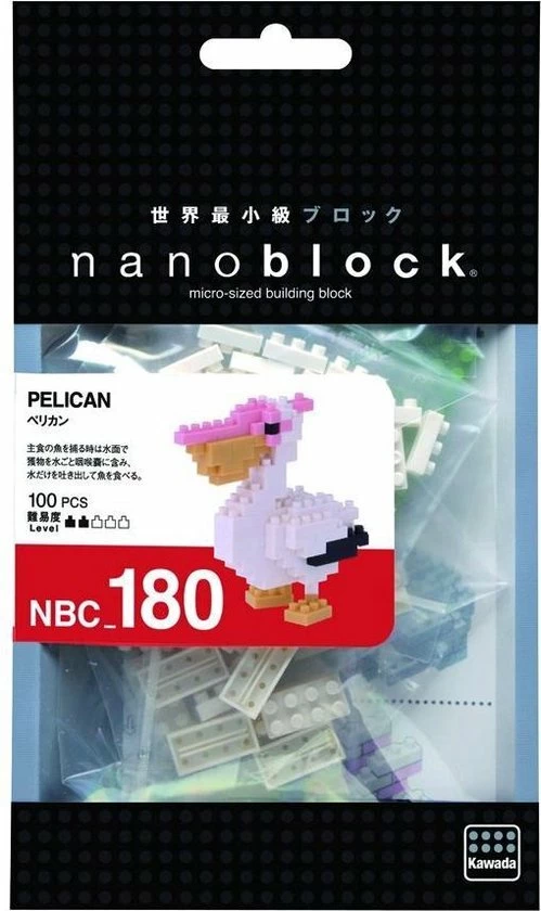 Kawada Nanoblock Pelican NBC-180 (pelikaan) 2 Kawada Nanoblock Pelican NBC-180 (pelikaan) - Afbeelding 2