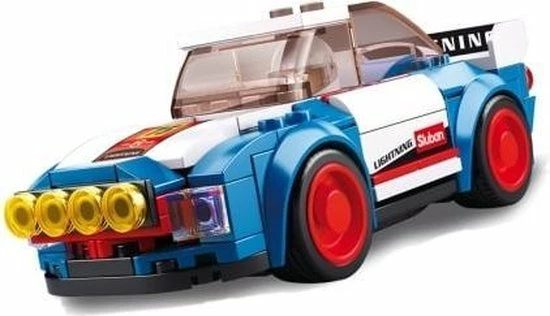 Sluban Auto Rally Junior 12,7 Cm Blauw/wit/rood 138-delig 1 Sluban Auto Rally Junior 12,7 Cm Blauw/wit/rood 138-delig