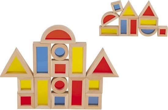 Goki Houten Bouwstenen Met Vensters 21-delig 1 Goki Houten Bouwstenen Met Vensters 21-delig