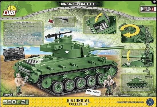 COBI M24 Chaffee 2543 - Constructiespeelgoed - Bouwpakket - Tank - Oorlog 14 COBI M24 Chaffee 2543 - Constructiespeelgoed - Bouwpakket - Tank - Oorlog - Afbeelding 14