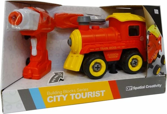 Merkloos DIY RC Trein Speelgoed Bouwset 24stuks - 4in1 - Afstandsbediening En Schroefboormachine - City Tourist Train 2 Merkloos DIY RC Trein Speelgoed Bouwset 24stuks - 4in1 - Afstandsbediening En Schroefboormachine - City Tourist Train - Afbeelding 2