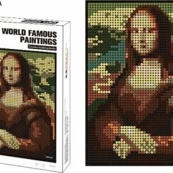 Wange Mona Lisa - Leonardo Da Vinci - Kunst - Schilderij - Pixels / Pixelart / Pixelkunst - Bouwset - 3262 Bouwsteentjes -bouwsets Winkel 550x381 11