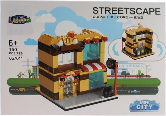 Luna Mini City Streetscape - Cosmeticawinkel Bouwset 1 Luna Mini City Streetscape - Cosmeticawinkel Bouwset