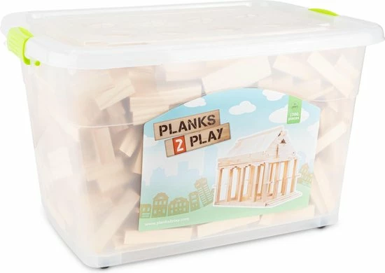Planks 2 Play Planks2Play Constructie Speelgoed Houten Plankjes In Verschillende Vormen - Komt In Handige Opbergdoos - 1000 Onderdelen 1 Planks 2 Play Planks2Play Constructie Speelgoed Houten Plankjes In Verschillende Vormen - Komt In Handige Opbergdoos - 1000 Onderdelen