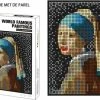 Wange Het Meisje Met De Parel - Johannes Vermeer - Kunst - Schilderij - Pixels / Pixelart / Pixelkunst - Bouwset - 3262 Bouwsteentjes