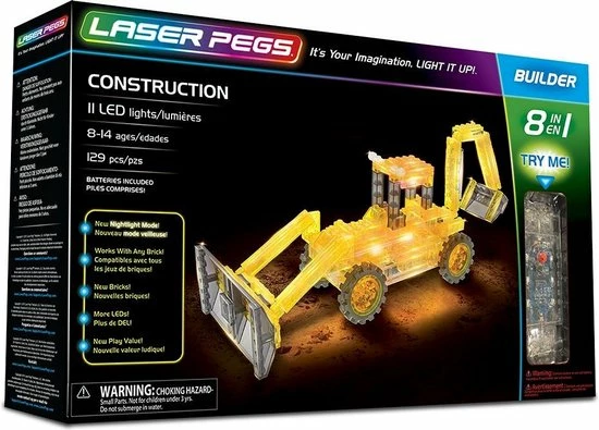 Laserpegs Laser Pegs Bouwpakket Bulldozer 8 In 1 129-delig 3 Laserpegs Laser Pegs Bouwpakket Bulldozer 8 In 1 129-delig - Afbeelding 3