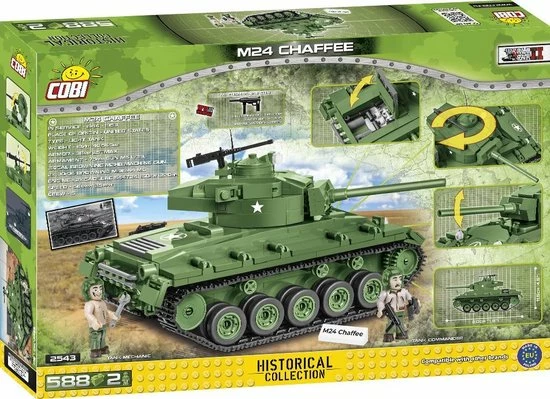 COBI M24 Chaffee 2543 - Constructiespeelgoed - Bouwpakket - Tank - Oorlog 2 COBI M24 Chaffee 2543 - Constructiespeelgoed - Bouwpakket - Tank - Oorlog - Afbeelding 2