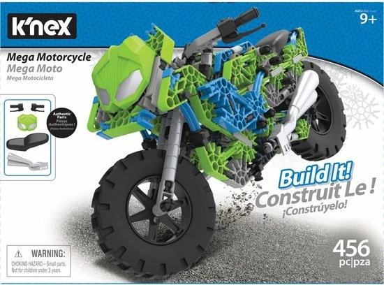 K'nex Bouwset Mega Motor Junior Groen/blauw 456-delig 1 K'nex Bouwset Mega Motor Junior Groen/blauw 456-delig