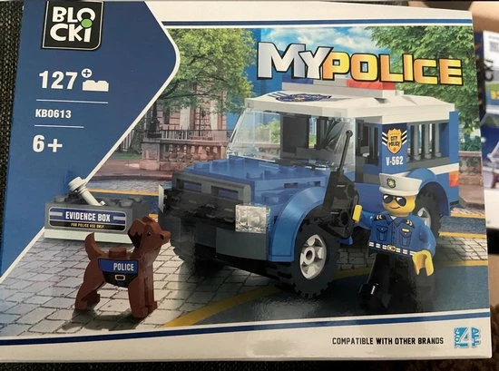 Merkloos Blocki - Politievoertuig Met Politieagent En Hond 1 Merkloos Blocki - Politievoertuig Met Politieagent En Hond