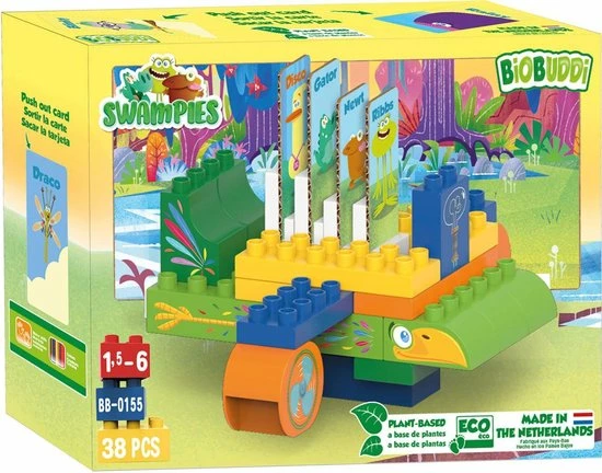 BiOBUDDi Swampies Blokkenset Vliegtuig - 38-delig 6 BiOBUDDi Swampies Blokkenset Vliegtuig - 38-delig - Afbeelding 6