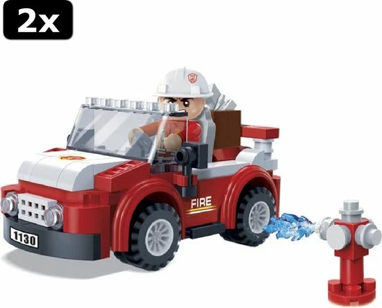 2x BanBao Brandweer Brandweerman- En Auto - 7117 6 2x BanBao Brandweer Brandweerman- En Auto - 7117 - Afbeelding 6