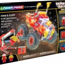 Laserpegs Laser Pegs Monster Truck Fire's Fury Rood - Constructiespeelgoed