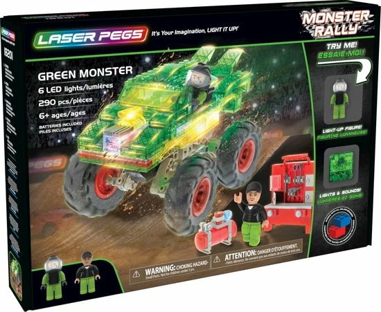 Laserpegs Laser Pegs Monster Truck Groen Monster - Constructiespeelgoed 1 Laserpegs Laser Pegs Monster Truck Groen Monster - Constructiespeelgoed
