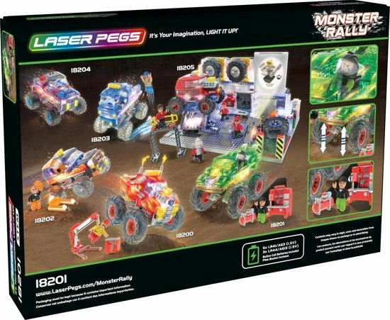 Laserpegs Laser Pegs Monster Truck Groen Monster - Constructiespeelgoed 3 Laserpegs Laser Pegs Monster Truck Groen Monster - Constructiespeelgoed - Afbeelding 3
