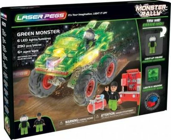 Laserpegs Laser Pegs Monster Truck Groen Monster - Constructiespeelgoed 7 Laserpegs Laser Pegs Monster Truck Groen Monster - Constructiespeelgoed - Afbeelding 7