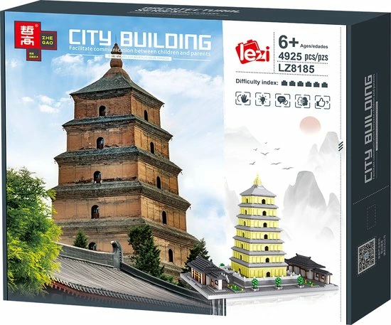 Lezi Da-Yan Toren - Xi'an China - Architectuur / Gebouwen - Nanoblocks / Miniblocks - Bouwset / 3D Puzzel - 4925 Bouwsteentjes 2 Lezi Da-Yan Toren - Xi'an China - Architectuur / Gebouwen - Nanoblocks / Miniblocks - Bouwset / 3D Puzzel - 4925 Bouwsteentjes - Afbeelding 2
