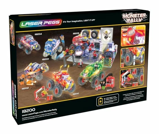 Laserpegs Laser Pegs Monster Truck Fire's Fury Rood - Constructiespeelgoed 3 Laserpegs Laser Pegs Monster Truck Fire's Fury Rood - Constructiespeelgoed - Afbeelding 3