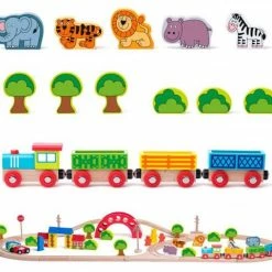 Woody Treinset Zoo 60 Delig 93060