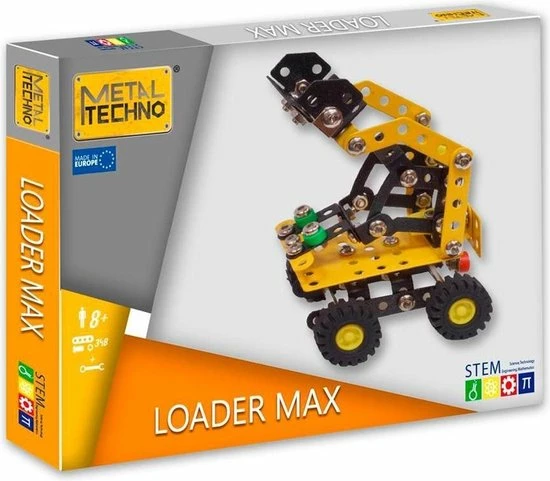 Metal Techno Bouwpakket Loader Max 13 Cm Staal Geel/zwart 183-delig 2 Metal Techno Bouwpakket Loader Max 13 Cm Staal Geel/zwart 183-delig - Afbeelding 2