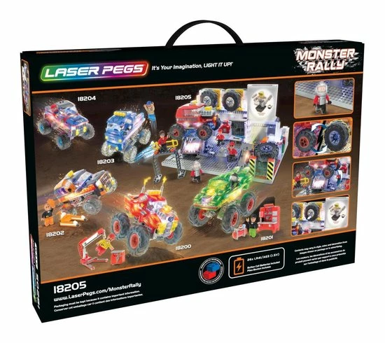 Laserpegs Laser Pegs Monster Truck Monster Rally Garage - Constructiespeelgoed 1 Laserpegs Laser Pegs Monster Truck Monster Rally Garage - Constructiespeelgoed