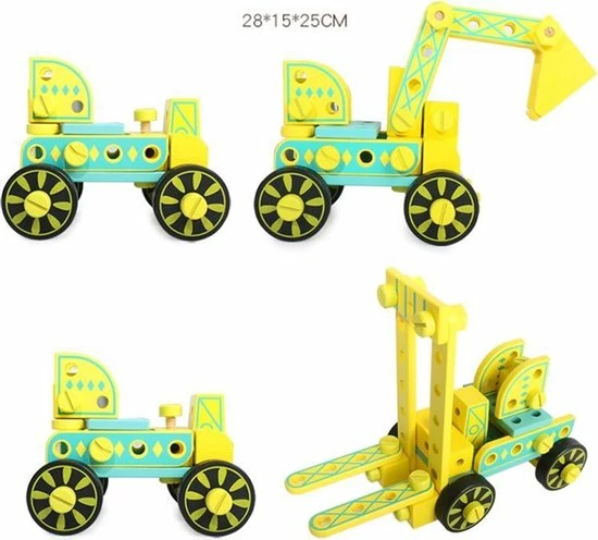 ZaciaToys Houten Bouwset Zelf Assembleren - Constructiespeelgoed - Montessori - Educatief Speelgoed 4 ZaciaToys Houten Bouwset Zelf Assembleren - Constructiespeelgoed - Montessori - Educatief Speelgoed - Afbeelding 4