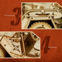 Merkloos ROBOTIME 3D Wooden Puzzle MC-701 Army Field Car 11 Merkloos ROBOTIME 3D Wooden Puzzle MC-701 Army Field Car -bouwsets Winkel 550x500 1