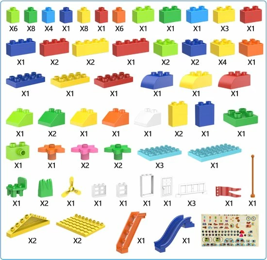 Polaza® Speelgoed Blokken - Bouwblokken - Bouwblokken Voor Kinderen - 102 Stukken 3 Polaza® Speelgoed Blokken - Bouwblokken - Bouwblokken Voor Kinderen - 102 Stukken - Afbeelding 3