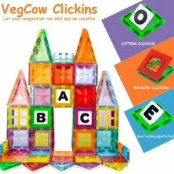 VegCow - Magnetisch Speelgoed - Magnetische Bouwstenen - Tegels - 100 Stuks - Montessori - Magnetic Tiles -bouwsets Winkel 550x539 2