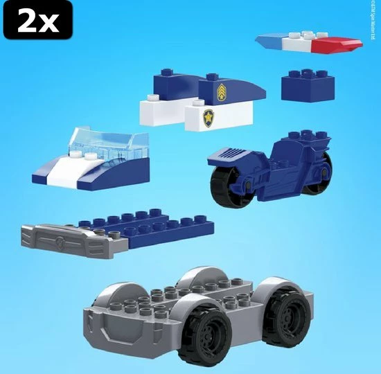 Fisher-Price 2x Mega Bloks Paw Patrol Chase's City Politieautoset - 30 Bouwstenen 6 Fisher-Price 2x Mega Bloks Paw Patrol Chase's City Politieautoset - 30 Bouwstenen - Afbeelding 6