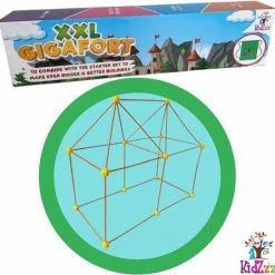 KidZzz® XXL Gigafort Hut Bouwen Speelgoed - Uitbreidingsset - Constructiespeelgoed - Extra Lange Stokken - Bouwset - Speeltent -45 Stuks