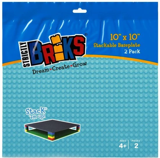 Strictly BRIKS LBP322SB Bouwplaat 32x32 Lichtblauw Duopak 2 Strictly BRIKS LBP322SB Bouwplaat 32x32 Lichtblauw Duopak - Afbeelding 2