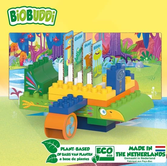 BiOBUDDi Swampies Blokkenset Vliegtuig - 38-delig 4 BiOBUDDi Swampies Blokkenset Vliegtuig - 38-delig - Afbeelding 4