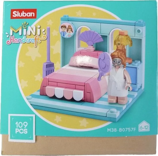 Sluban Slaapkamer Junior 14,6 Cm Blauw/roze 109-delig 1 Sluban Slaapkamer Junior 14,6 Cm Blauw/roze 109-delig