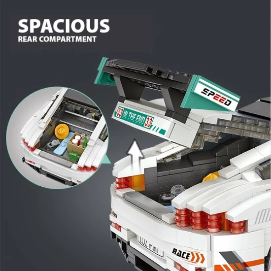 LOZ, Mini-blocks LOZ Voertuigen No: 1128 Super Race Auto 5 LOZ, Mini-blocks LOZ Voertuigen No: 1128 Super Race Auto - Afbeelding 5