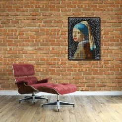 Wange Het Meisje Met De Parel - Johannes Vermeer - Kunst - Schilderij - Pixels / Pixelart / Pixelkunst - Bouwset - 3262 Bouwsteentjes -bouwsets Winkel 550x550 296