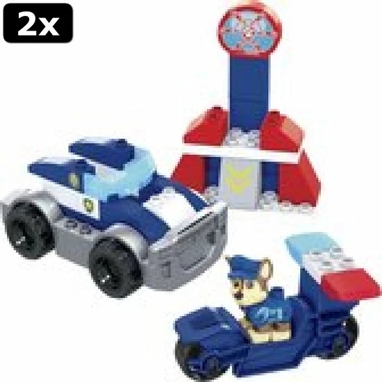Fisher-Price 2x Mega Bloks Paw Patrol Chase's City Politieautoset - 30 Bouwstenen 1 Fisher-Price 2x Mega Bloks Paw Patrol Chase's City Politieautoset - 30 Bouwstenen