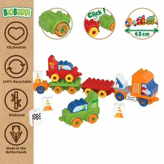 Biobuddi Blokken - Vrachtwagen & Racers - 40dlg - BB-0239 5 Biobuddi Blokken - Vrachtwagen & Racers - 40dlg - BB-0239 - Afbeelding 5