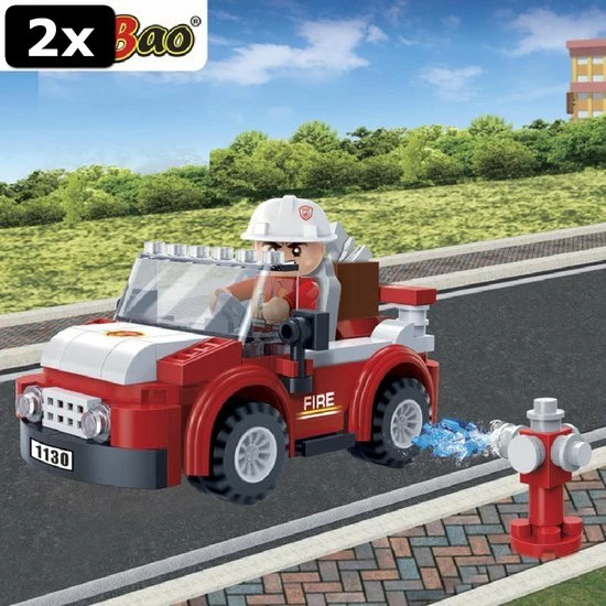2x BanBao Brandweer Brandweerman- En Auto - 7117 4 2x BanBao Brandweer Brandweerman- En Auto - 7117 - Afbeelding 4