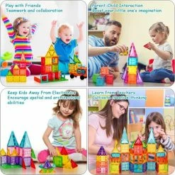 VegCow - Magnetisch Speelgoed - Magnetische Bouwstenen - Tegels - 100 Stuks - Montessori - Magnetic Tiles -bouwsets Winkel 550x550 4