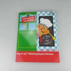 Merkloos Uitklapbare Speel Keuken - Menu Kaart, Recepten Boek, Krijtbord, Kijtje, Afzuigkap, Stickers - Speelgoed Baby / Peuter