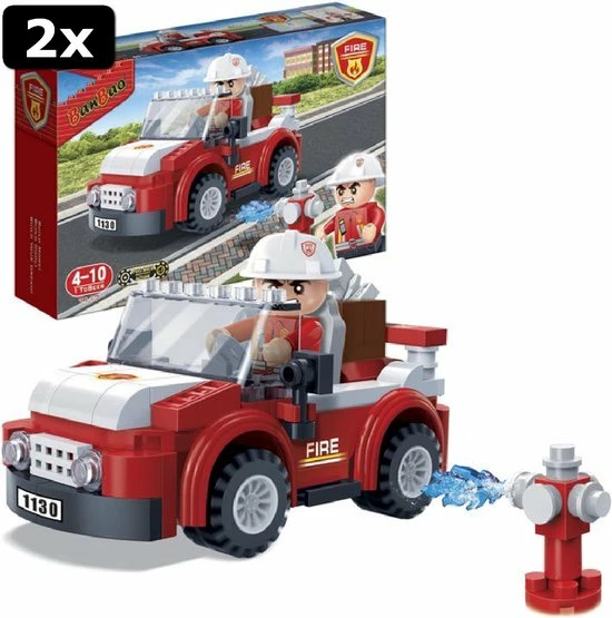 2x BanBao Brandweer Brandweerman- En Auto - 7117 3 2x BanBao Brandweer Brandweerman- En Auto - 7117 - Afbeelding 3
