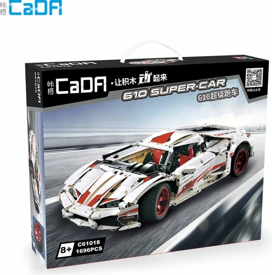Cada Supercar Series: 610 Supercar (gemotoriseerd) - Cada C61018W - Compatible Met De Bekende Merken - Bouwdoos, Constructieset - Motoren, Accu, Afstandsbediening - 1696 Onderdelen 3 Cada Supercar Series: 610 Supercar (gemotoriseerd) - Cada C61018W - Compatible Met De Bekende Merken - Bouwdoos, Constructieset - Motoren, Accu, Afstandsbediening - 1696 Onderdelen - Afbeelding 3