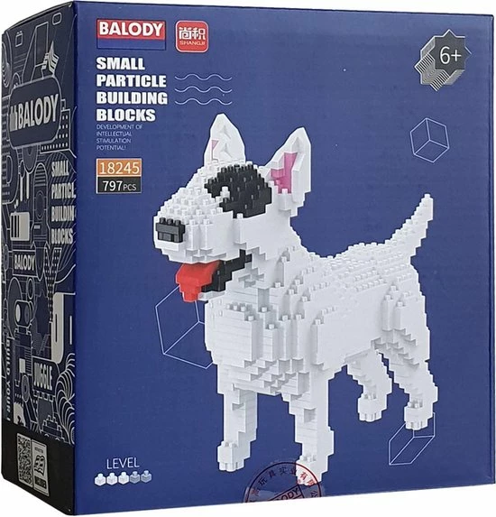 Balody Bull Terrier - Nanoblocks - Bouwset / 3D Puzzel - 797 Bouwsteentjes 4 Balody Bull Terrier - Nanoblocks - Bouwset / 3D Puzzel - 797 Bouwsteentjes - Afbeelding 4