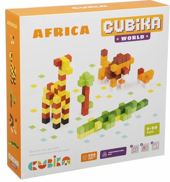 Cubika Houten Blokjes Bouwset - Afrika 1 Cubika Houten Blokjes Bouwset - Afrika