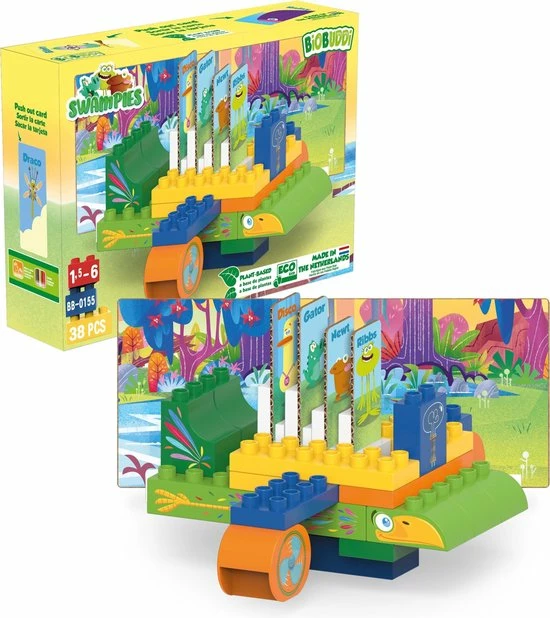 BiOBUDDi Swampies Blokkenset Vliegtuig - 38-delig 3 BiOBUDDi Swampies Blokkenset Vliegtuig - 38-delig - Afbeelding 3