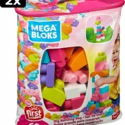 2x Mega Bloks First Builders 60 Maxi Blokken Met Tas Roze - Constructiespeelgoed -bouwsets Winkel 550x624