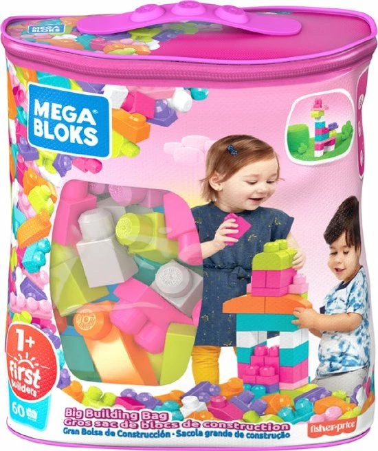 Mega Bloks First Builders 60 Maxi Blokken Met Tas Roze - Constructiespeelgoed 19 Mega Bloks First Builders 60 Maxi Blokken Met Tas Roze - Constructiespeelgoed - Afbeelding 19