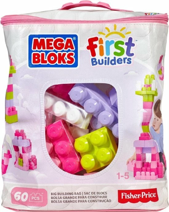 Mega Bloks First Builders 60 Maxi Blokken Met Tas Roze - Constructiespeelgoed 19 Mega Bloks First Builders 60 Maxi Blokken Met Tas Roze - Constructiespeelgoed - Afbeelding 19