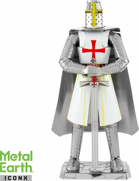 Metal Earth Iconx Templar Knight Modelbouwset Zilver/wit 9 Metal Earth Iconx Templar Knight Modelbouwset Zilver/wit - Afbeelding 9